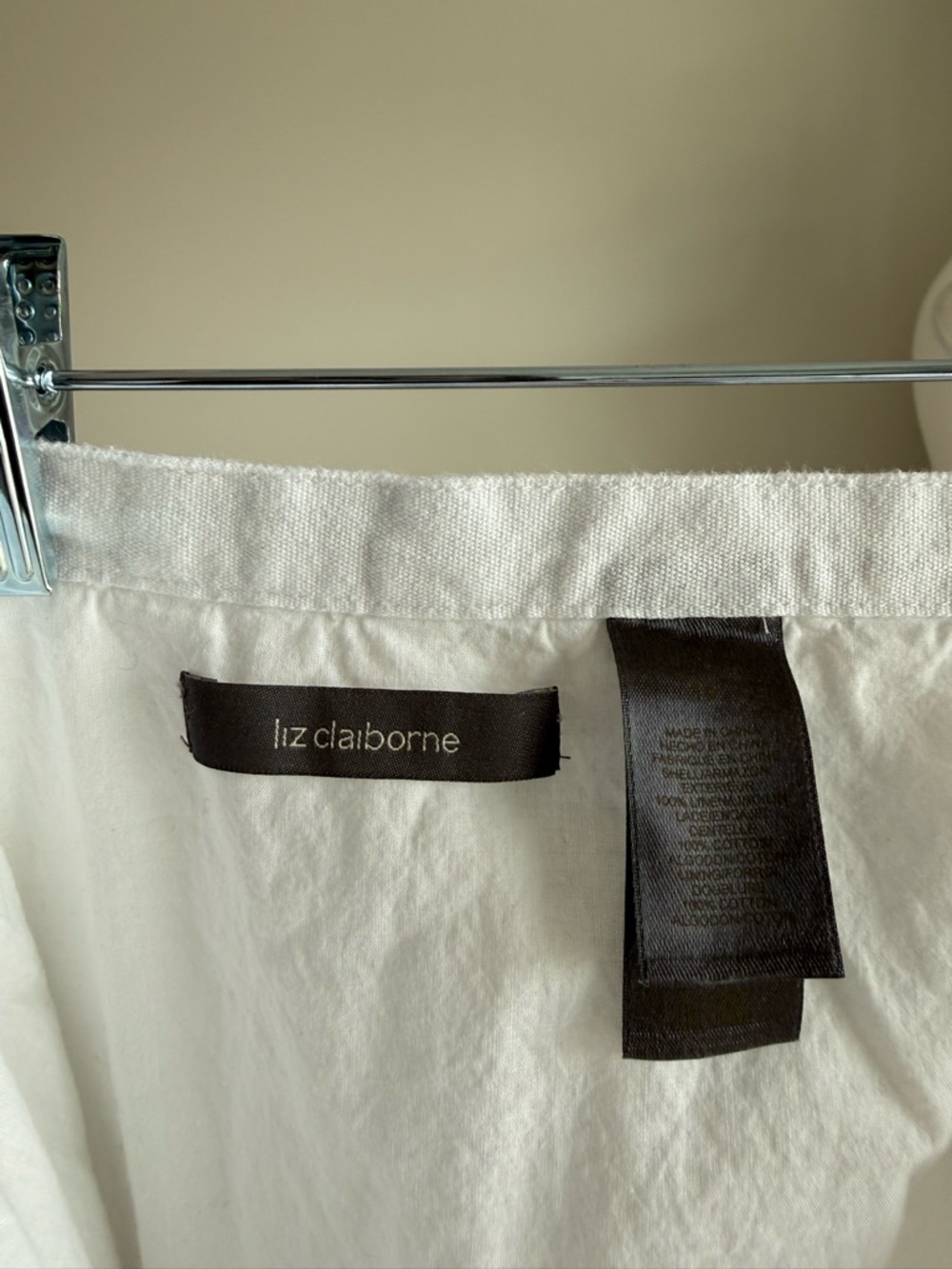 Liz Claiborne White Linen 2-Piece Set Size L / 14 - Picture 4 of 5